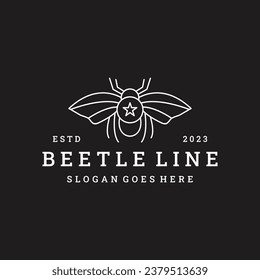 Beetle logo vector icon illustration hipster vintage retro