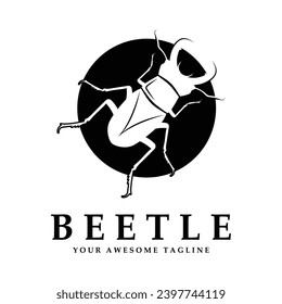 beetle logo vector icon illustration design. logo for emblem, badge, community and brand company