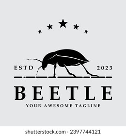 beetle logo vector icon illustration design. logo for emblem, badge, community and brand company