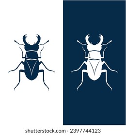 beetle logo vector icon illustration design. logo for emblem, badge, community and brand company