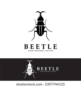 beetle logo vector icon illustration design. logo for emblem, badge, community and brand company
