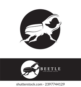 beetle logo vector icon illustration design. logo for emblem, badge, community and brand company