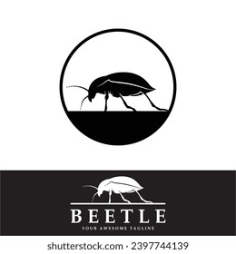 beetle logo vector icon illustration design. logo for emblem, badge, community and brand company