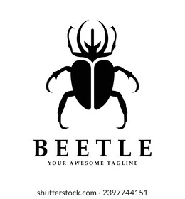 beetle logo vector icon illustration design. logo for emblem, badge, community and brand company
