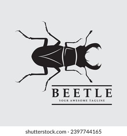 beetle logo vector icon illustration design. logo for emblem, badge, community and brand company