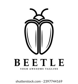 beetle logo vector icon illustration design. logo for emblem, badge, community and brand company