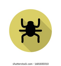 beetle long shadow icon. Simple glyph, flat vector of web icons for ui and ux, website or mobile application