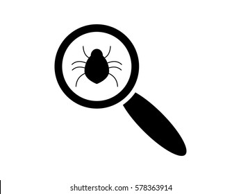 beetle, magnifier, icon, vector illustration eps10