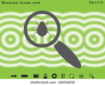beetle, magnifier, icon, vector illustration eps10