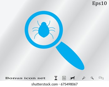beetle, magnifier, icon, vector illustration eps10