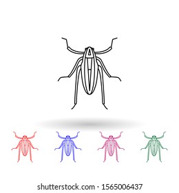 Beetle multi color icon. Simple thin line, outline vector of insect icons for ui and ux, website or mobile application