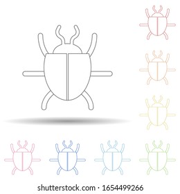 Beetle in multi color style icon. Simple thin line, outline vector of virus antivirus icons for ui and ux, website or mobile application