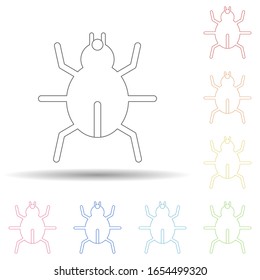Beetle in multi color style icon. Simple thin line, outline vector of virus antivirus icons for ui and ux, website or mobile application
