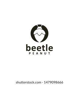 beetle and nut logo design template
