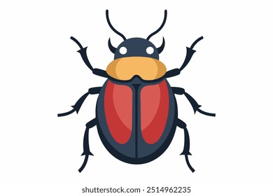 Besouro no fundo branco Ilustração do vetor