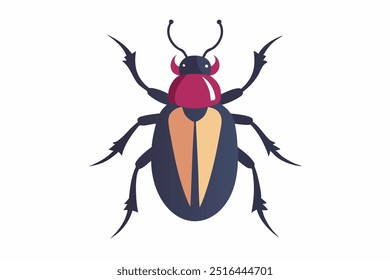 Beetle on White Background Vector Illustration