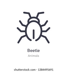 beetle outline icon. isolated line vector illustration from animals collection. editable thin stroke beetle icon on white background