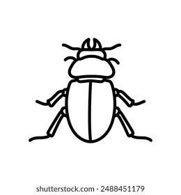 Beetle Outline Icon, Vector illustration