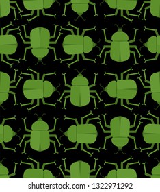 Beetle pattern seamless. bug Insect background. vector illustration.