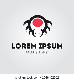 Beetle with red circle logo template