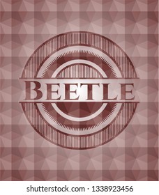 Beetle red seamless polygonal badge.