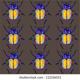 beetle seamless pattern