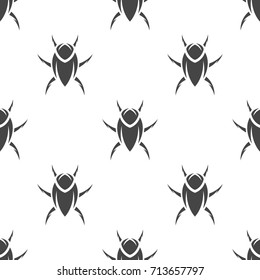 Beetle seamless pattern. Vector illustration for backgrounds