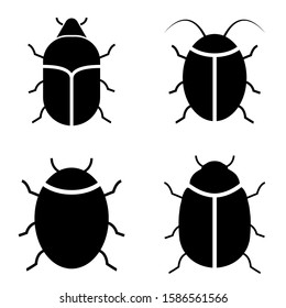 Beetle set icon, logo isolated on white background
