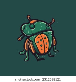 Beetle shape mascot logo for organic agricultural products company