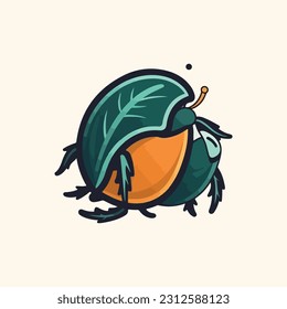 Beetle shape mascot logo for organic agricultural products company