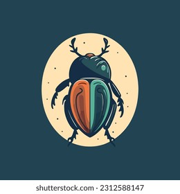 Beetle shape mascot logo for organic agricultural products company