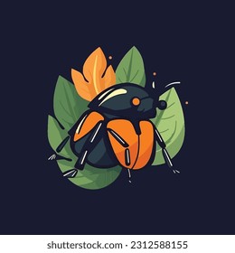 Beetle shape mascot logo for organic agricultural products company