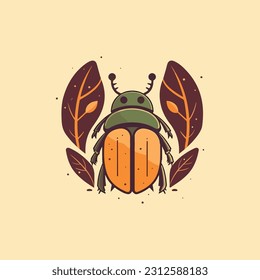 Beetle shape mascot logo for organic agricultural products company