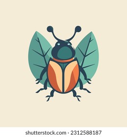 Beetle shape mascot logo for organic agricultural products company