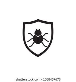 beetle in the shield icon. Elements of cyber security icon. Premium quality graphic design. Signs and symbols collection icon for websites, web design, mobile app, info graphics on white background