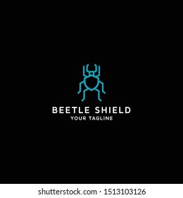 Beetle Shield Logo Icon Design Template. Secure, Data, Internet