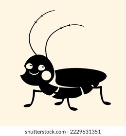 Beetle silhouette concept. Graphic element for printing on fabric, stylish and minimalist logo for company or organization, branding. Aesthetics and elegance, nature. Cartoon flat vector illustration