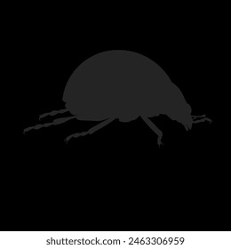 beetle silhouette icon, no background