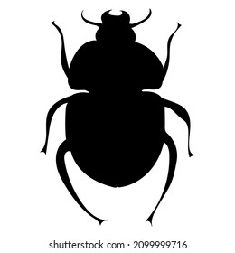 beetle silhouette, insect, white background, vector, isolated