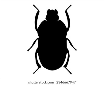 Beetle silhouette vector art insect