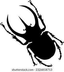 Beetle silhouette vector icon illustration