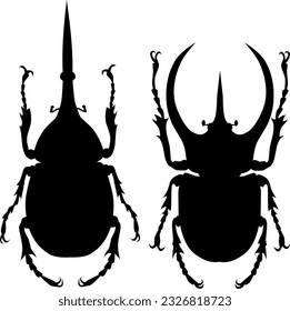 Beetle silhouette vector icon illustration