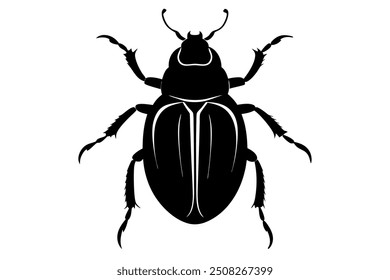 Una Ilustración vectorial de silueta de escarabajo