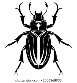 beetle Silhouette vector with white background