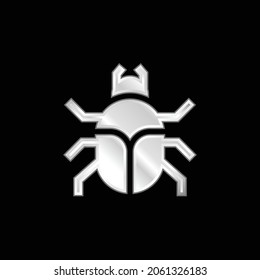 Beetle silver plated metallic icon