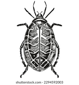 beetle sketch, hand drawing of wildlife, vintage engraving style, vector illustration beetles
