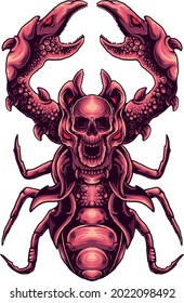 beetle skull head vector illustration