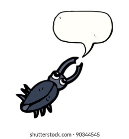 beetle with speech bubble cartoon