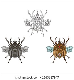 a beetle spreading its wings