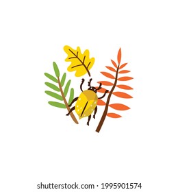 beetle Sticker Icon Isolated On White Background